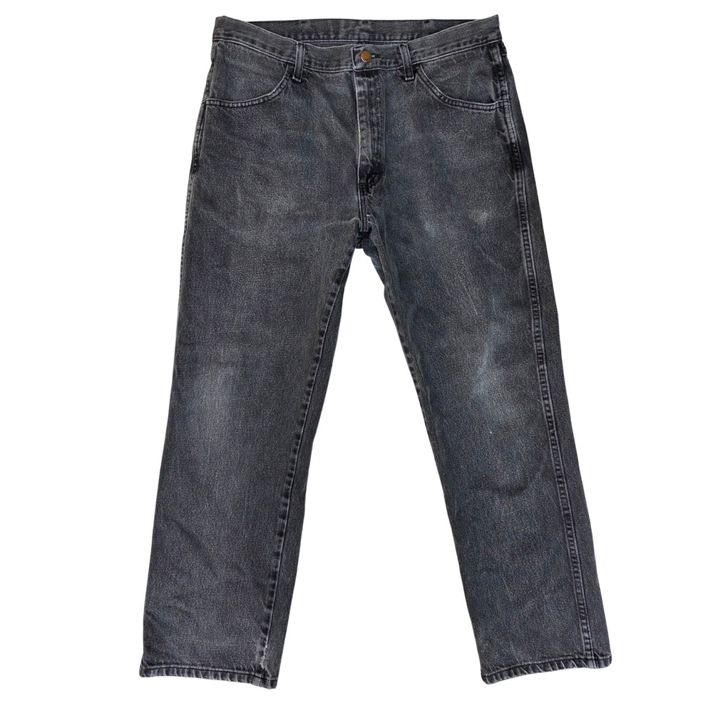 Rustler Mens Straight Leg Faded Black Denim Jeans 36x29 87619CB Cotton Workwear